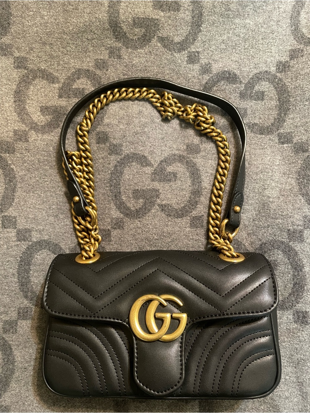 Gucci Double G Shoulder Bag.